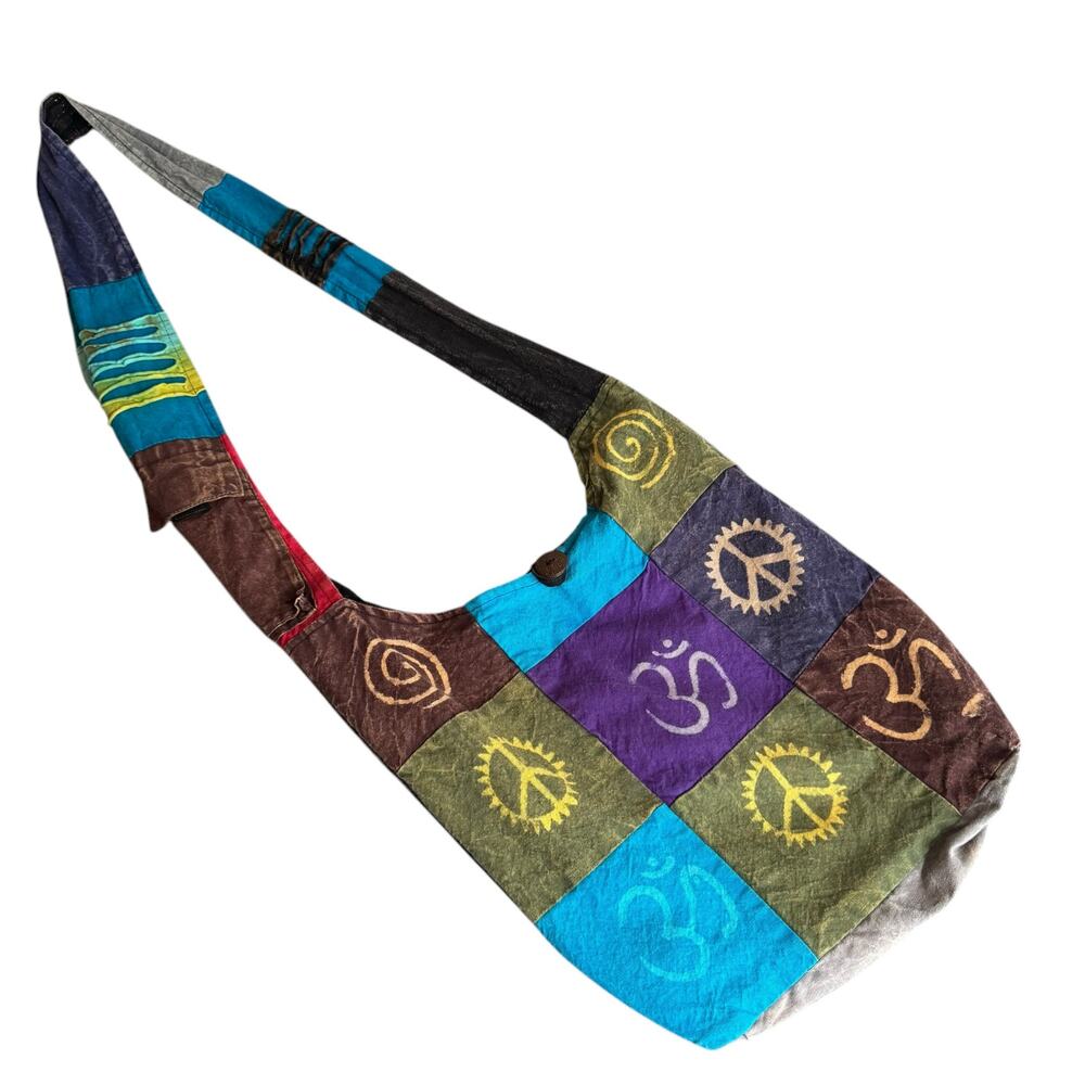 Patchwork Hippie Bag Made in Nepal Festival Crossbody Zipper Closure Pockets